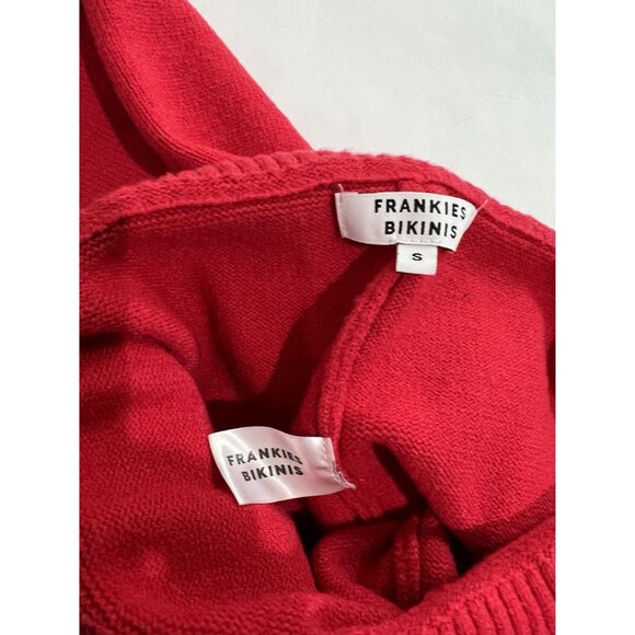 Frankies Bikinis Fleur Cloud Knit Low Rise Pant in Love Bug Red - Picture 5 of 5